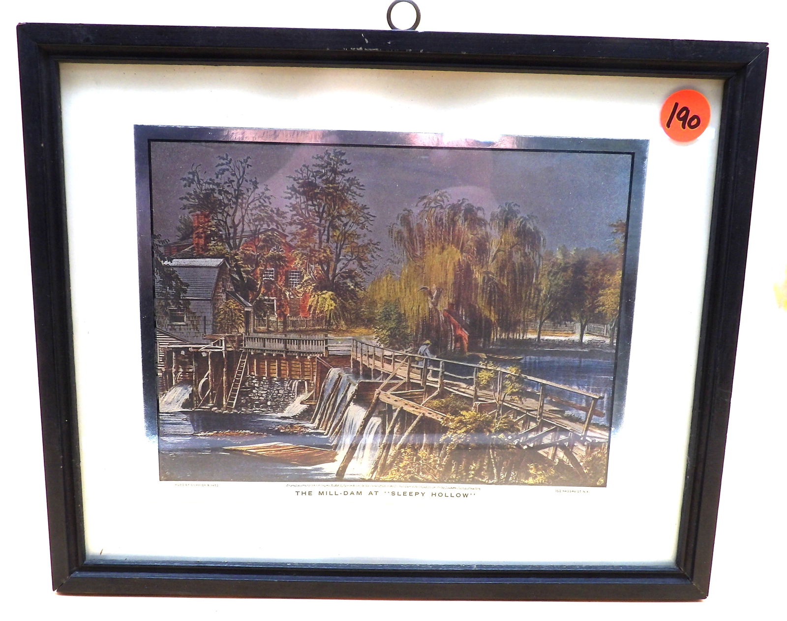 Framed Currier & Ives Foil-Style Lithographs (4): This collection of 4 Currier & Ives foil-style lithographs (made in 1960's / 70's) measure 11" x 8" each.