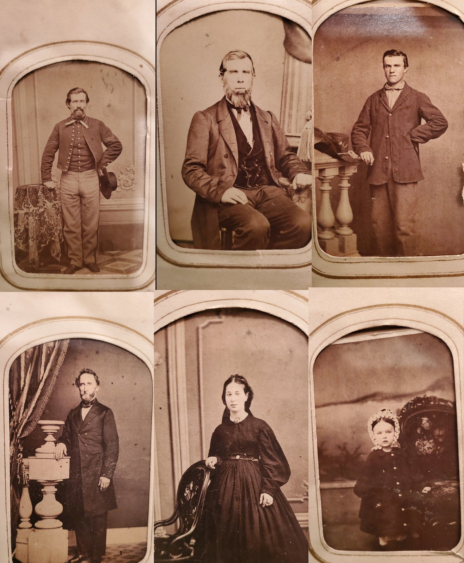 Antique photo album containing tin-type photographs (1 of 20)