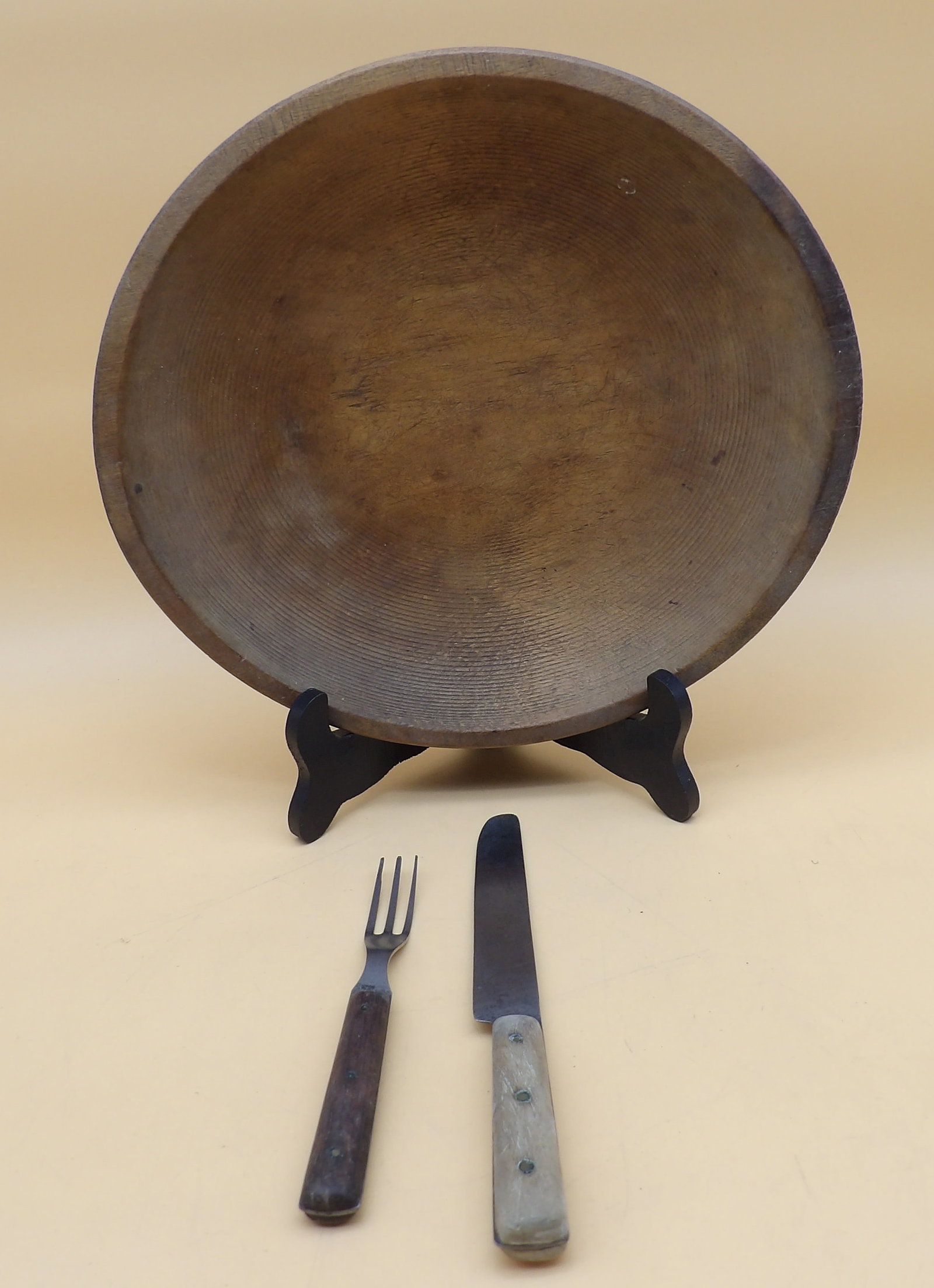 Antique Primitive Wooden Dish & Untensils (1 of 5)