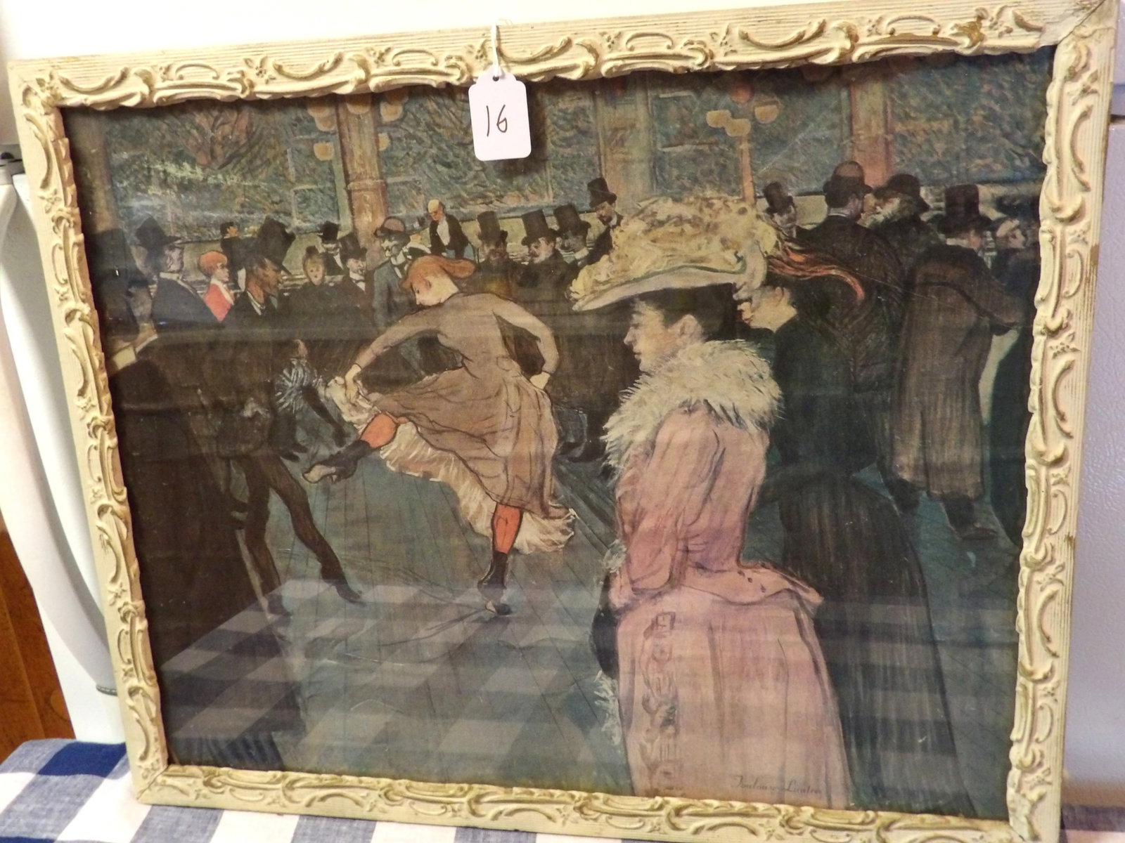 Joulouse Luutrec 'Moulin Rouge' Framed Print: This framed print depicts Luutrec's "At The Moulin Rouge" and measures 17.5" x 21.5".