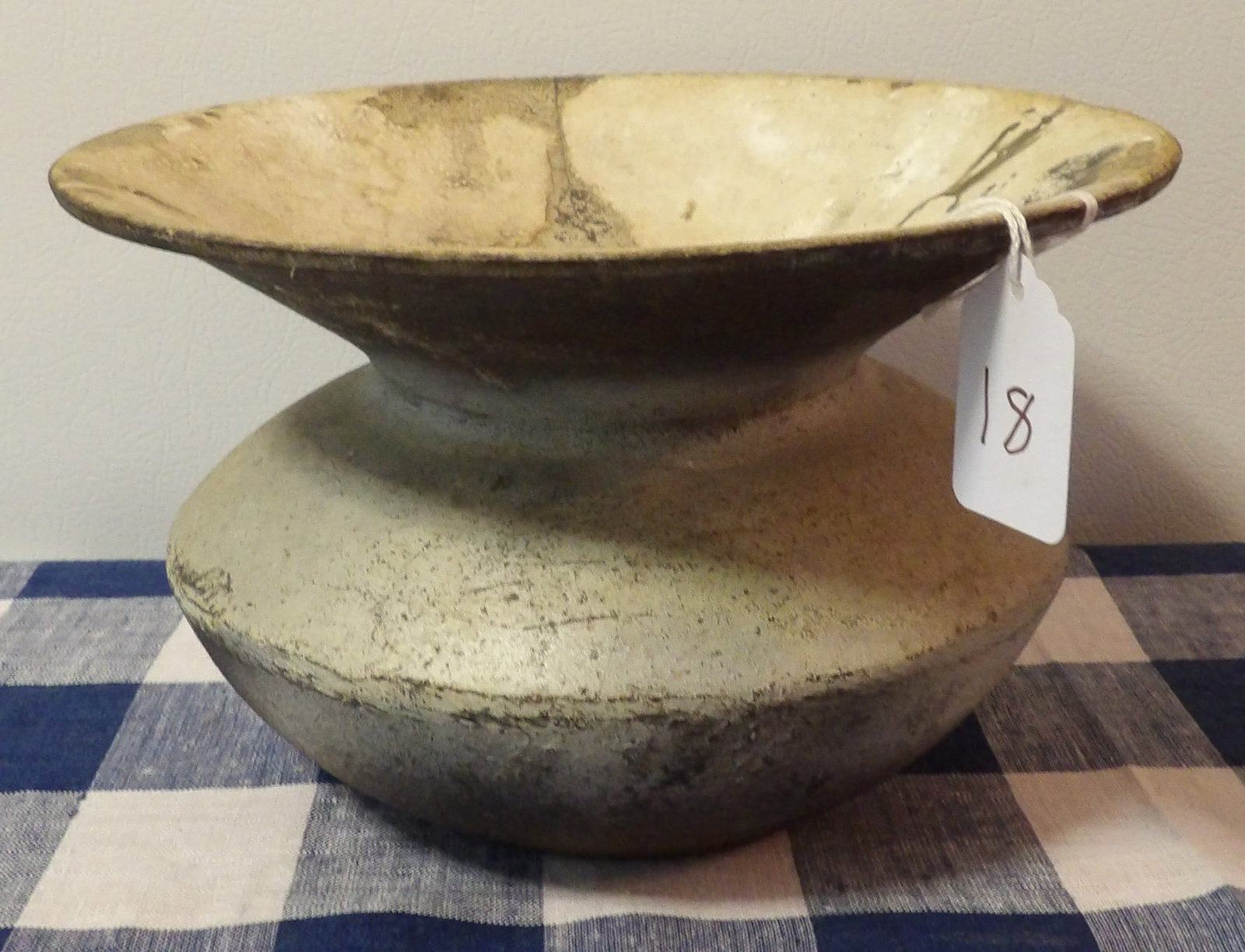 Metal Spittoon: This antique metal spittoon measures 8.75" x 5.5"