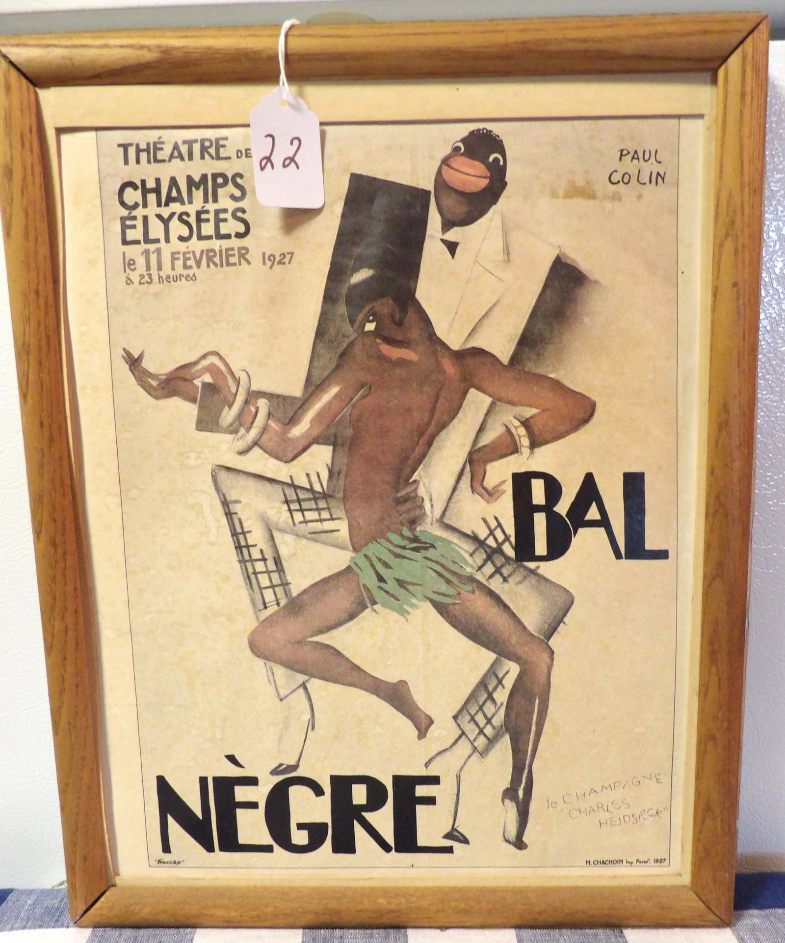 Antique "Negre Bal" Framed Ad Print (1 of 2)