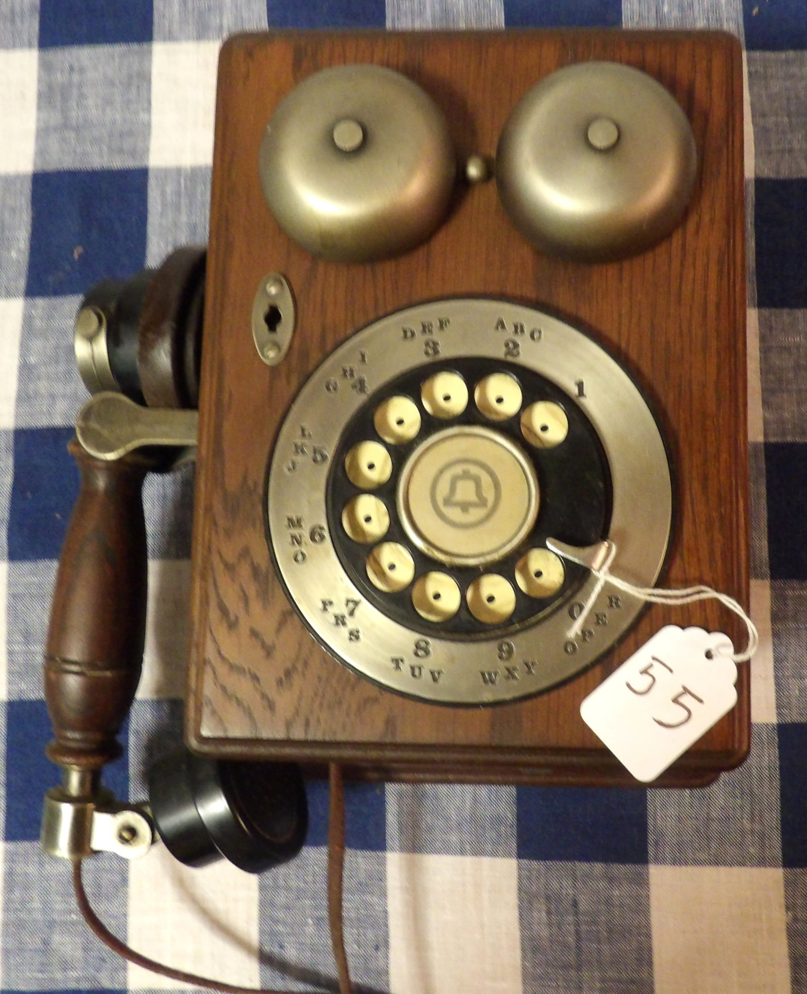Country Junction Rotary Telephone: This wall mounted Country Junction rotary telephone measures 10.5" x 7.25" x 4.5".