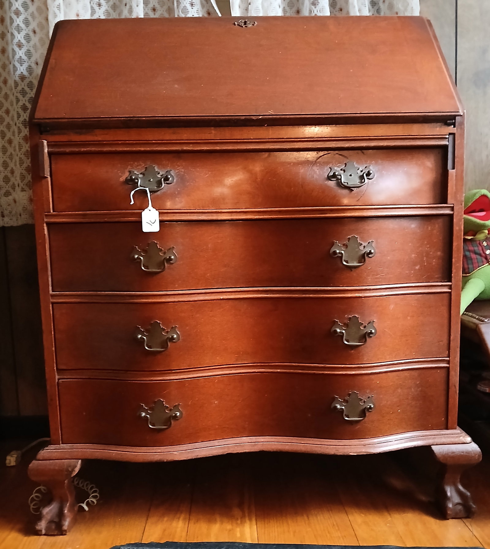 Chippendale Style Secretary Desk: This Chippendale Style Secretary Desk is made by J.B Van Sciver Co. (Camden NJ) and features interior organization drawers. Measures 17.5" x 40" x 32" *SHIPPING NOT AVAILABLE FOR THIS ITEM - PICK UP