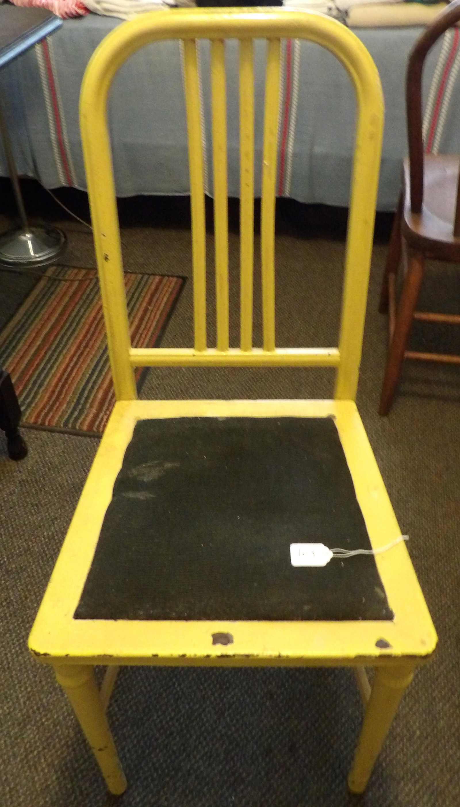 Metal Chair: This industrial-style metal chair measures 35" x 16" x 16" *NO SHIPPING ON THIS ITEM - PICK UP ONLY