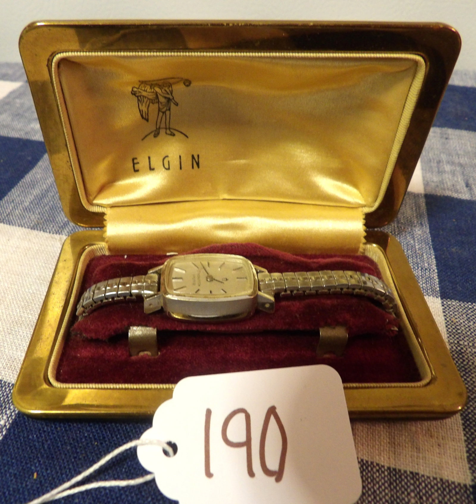 Bulova Accutron Ladies' Watch: This Bulova Accutron Ladies' Watch features a square, gold-plated bezel and a matching bracelet. Comes in case.