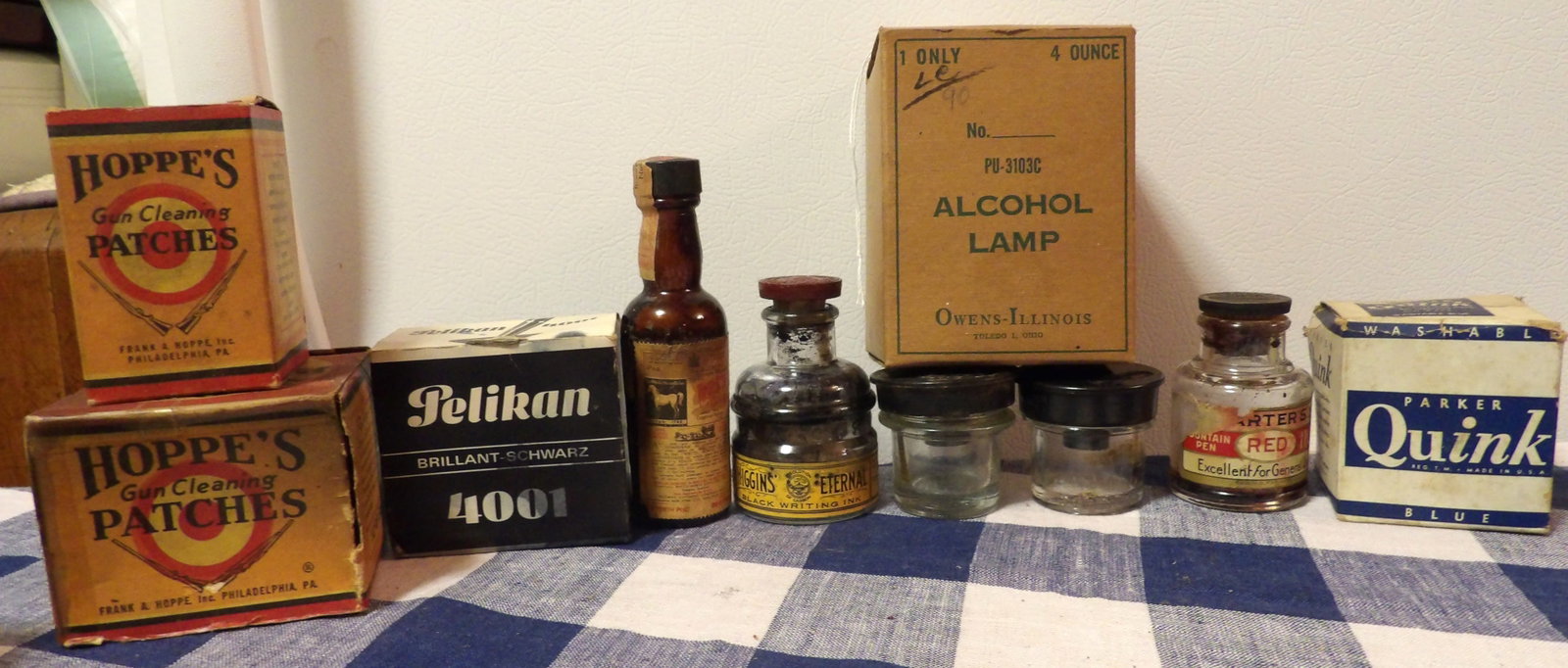 Vintage Ink Bottles, Empty Advertising Boxes (10 pcs) (1 of 3)