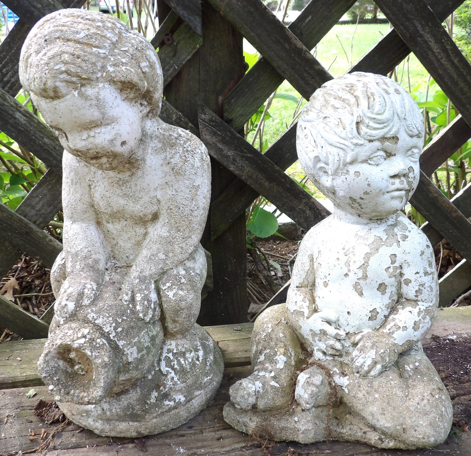 Cement Child Statues (2) (1 of 1)