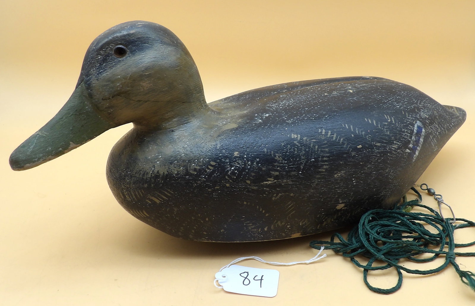 "Black Duck" Wood Carved Metzger Duck Decoy (1 of 4)