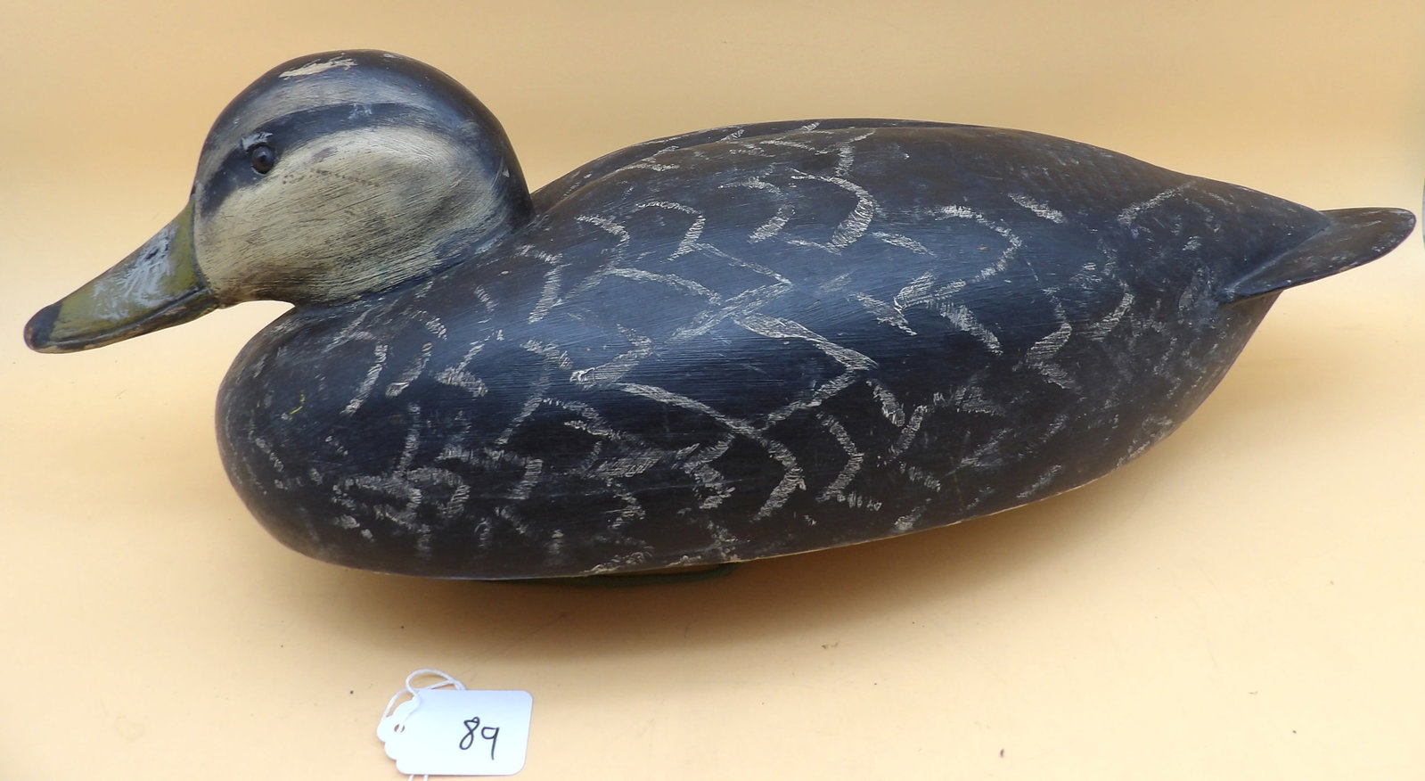 "Black Duck" Wood Carved Metzger Duck Decoy (1 of 4)