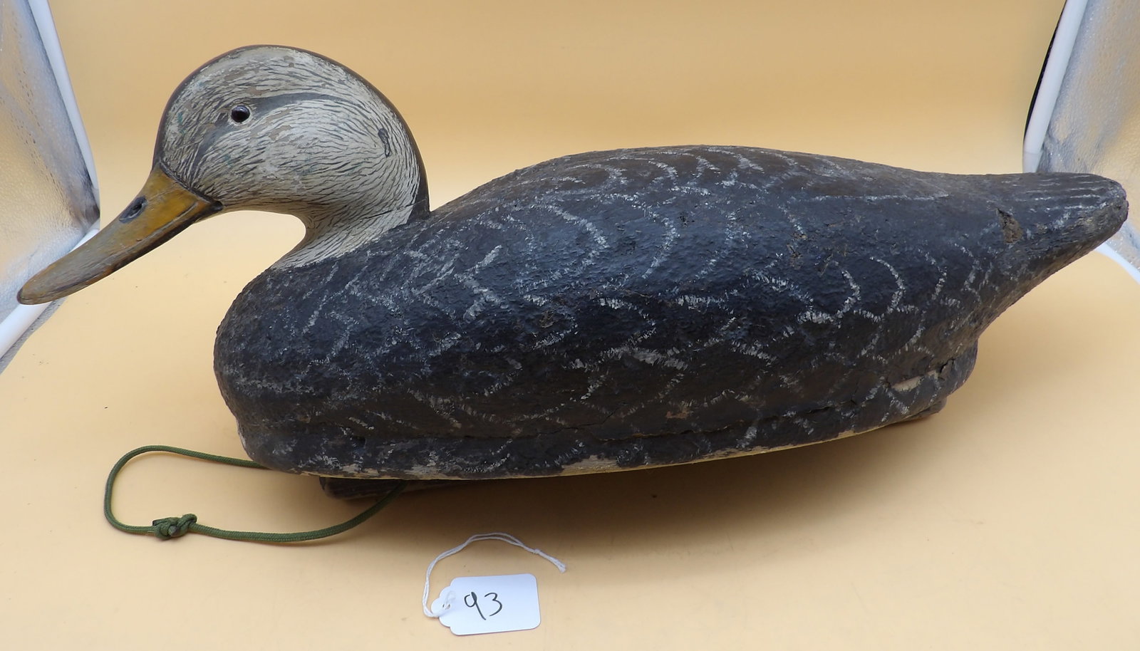 "Black Duck" Wood Carved Metzger Duck Decoy (1 of 4)