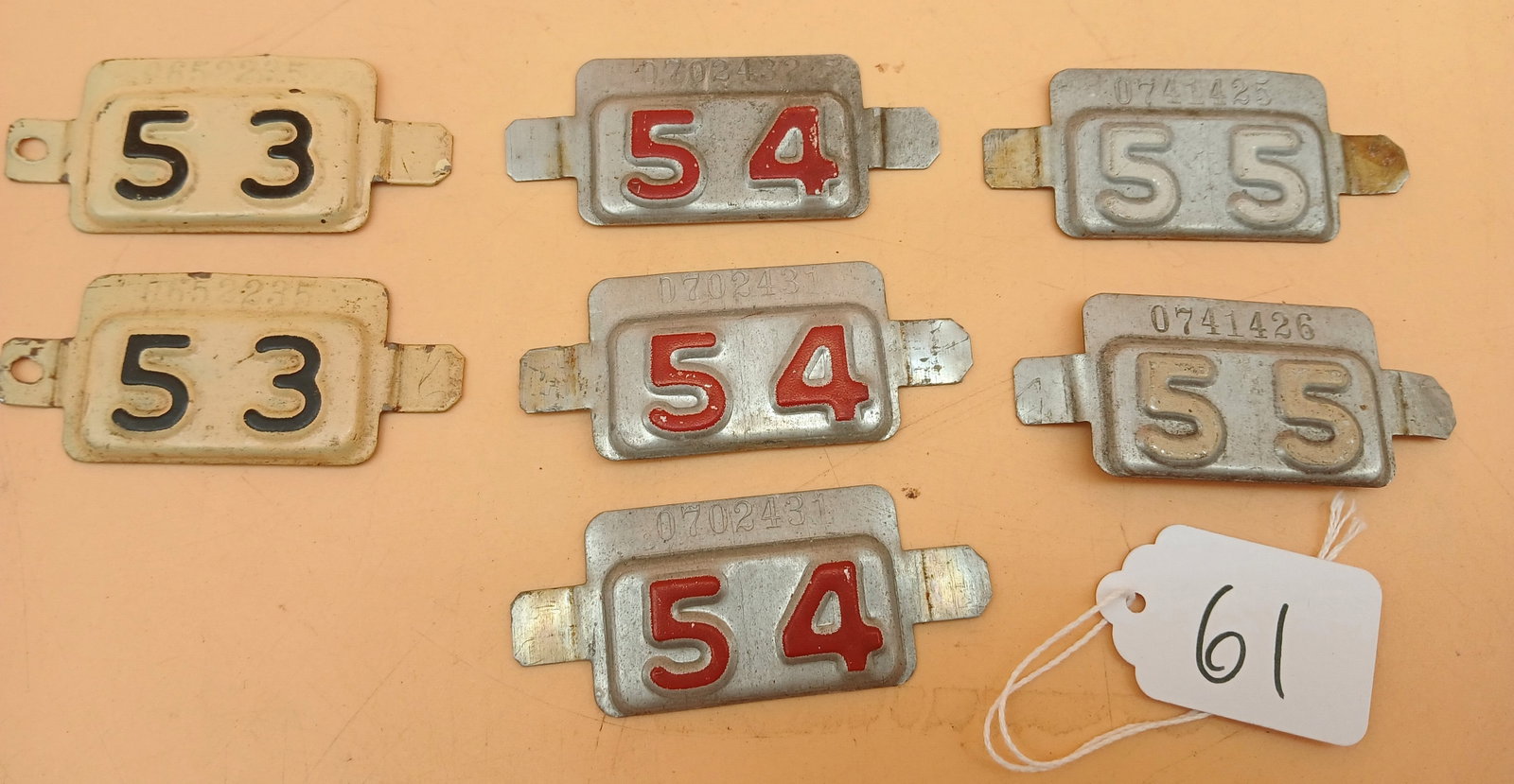 1950's License Plate Year Tabs (7) (1 of 5)