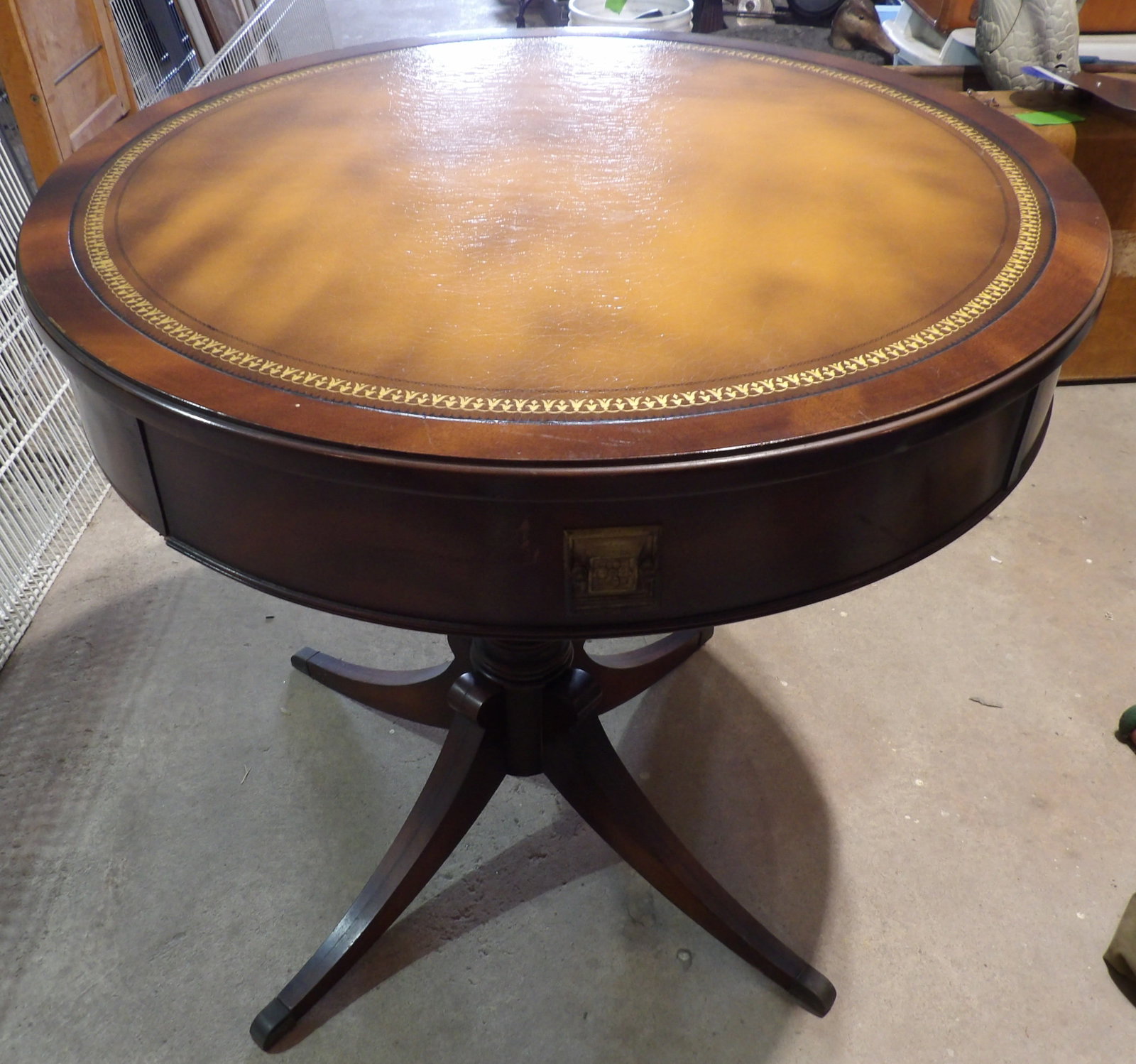 Mahogany Drum-style Table (1 of 3)