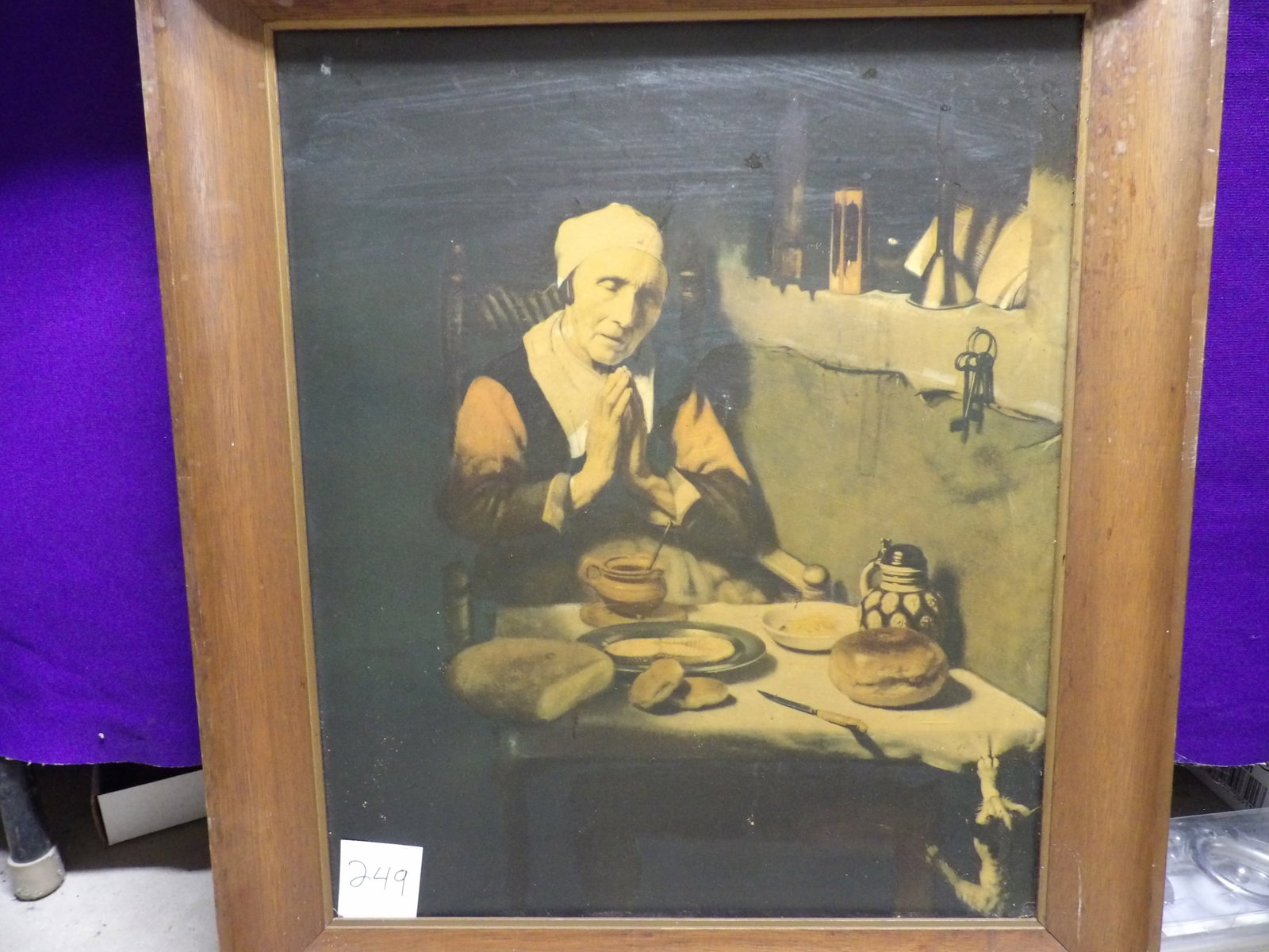 "Old Woman Saying Grace / Prayer Without End" Vintage Print (1 of 4)