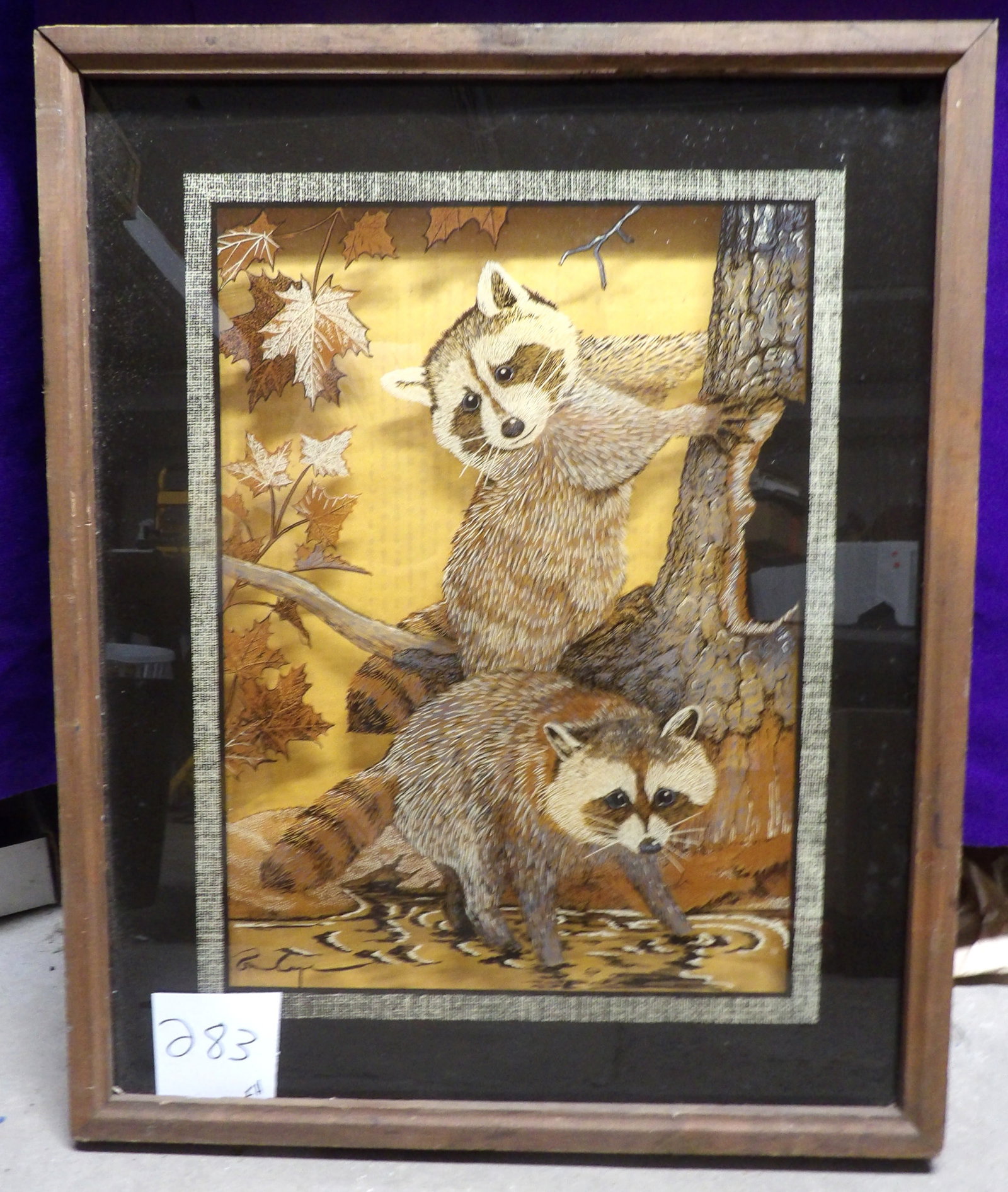 Reverse Glass Raccoon Art (1 of 4)