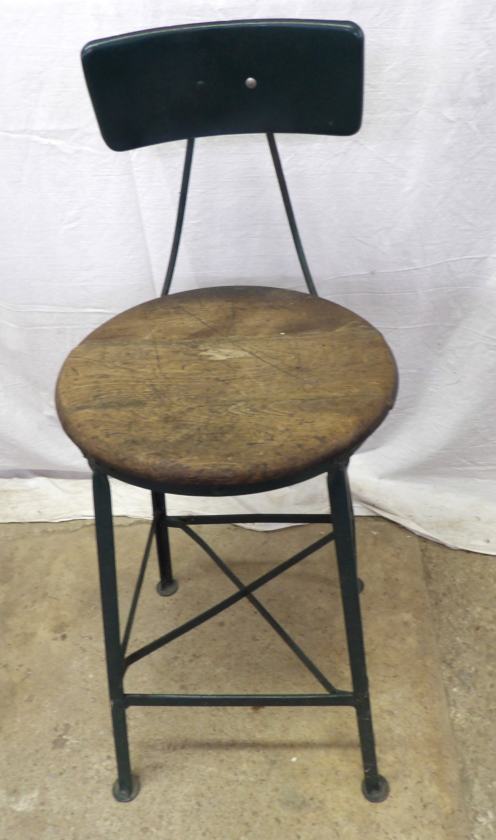 Industrial Shop Stool: This vintage industrial shop stool measures approx 33" x 14". NO SHIPPING ON THIS ITEM - PICK UP ONLY