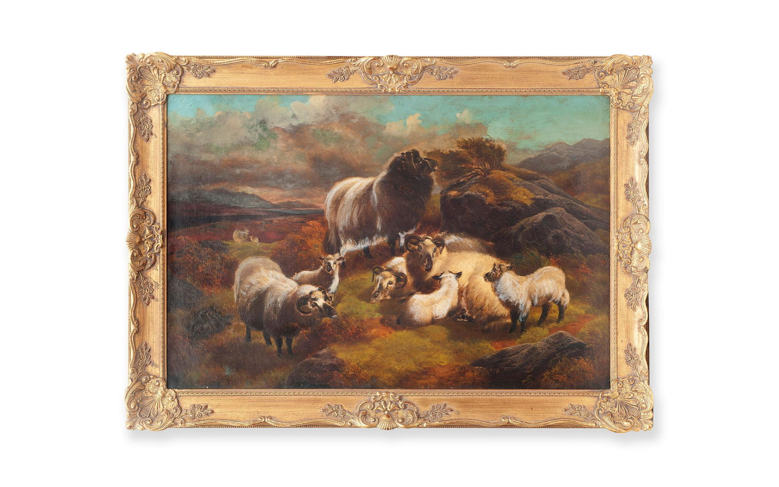 WILLIAM WATSON (BRITISH, 1831-1921): A PAINTING OF: oil on canvas, signed 'W. Watson 1882', mounted in a later ornate gilt frame, 107cm x 76cm overall 