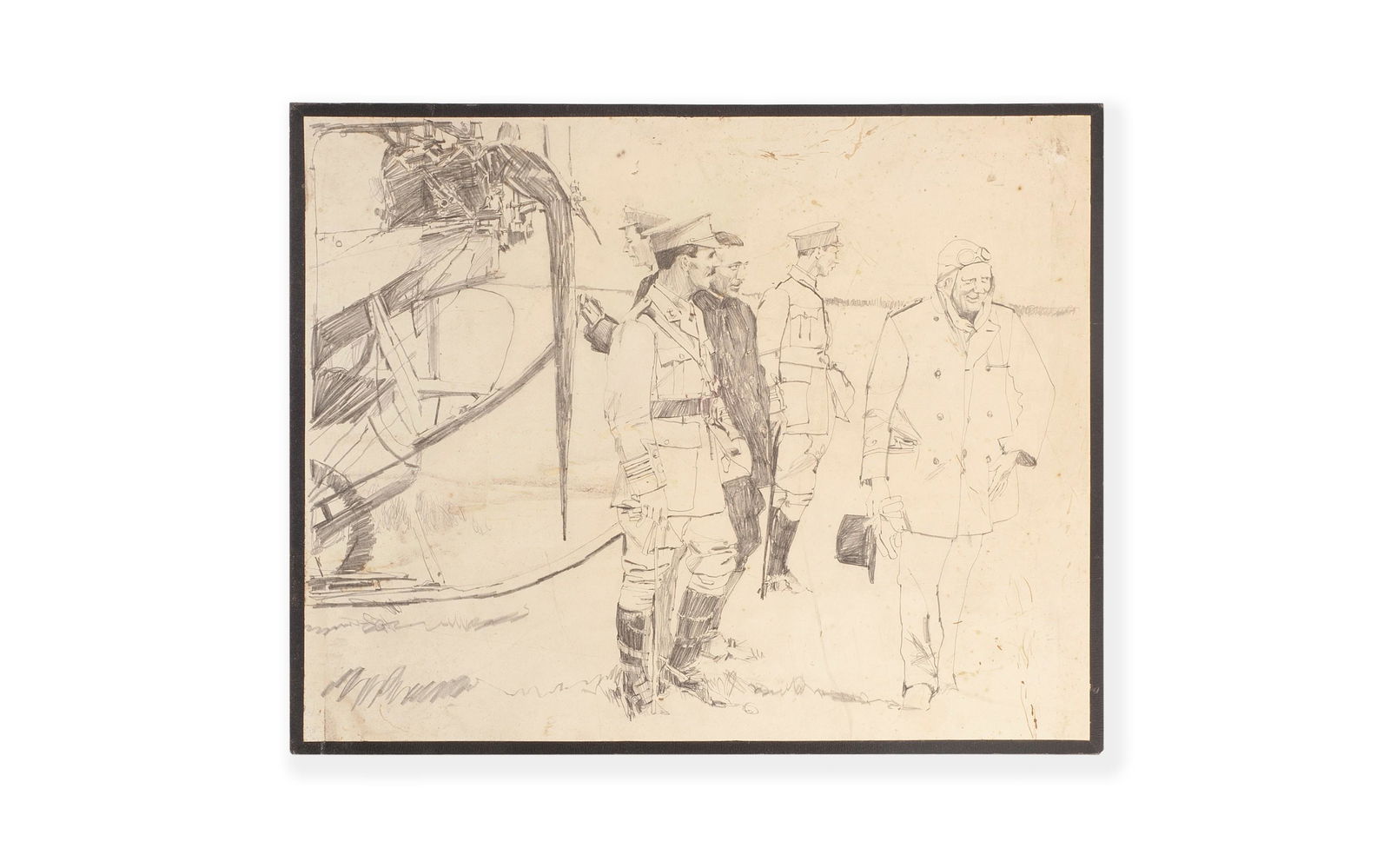 A 1920'S DRAWING OF SIR WINSTON CHURCHILL (1 of 2)