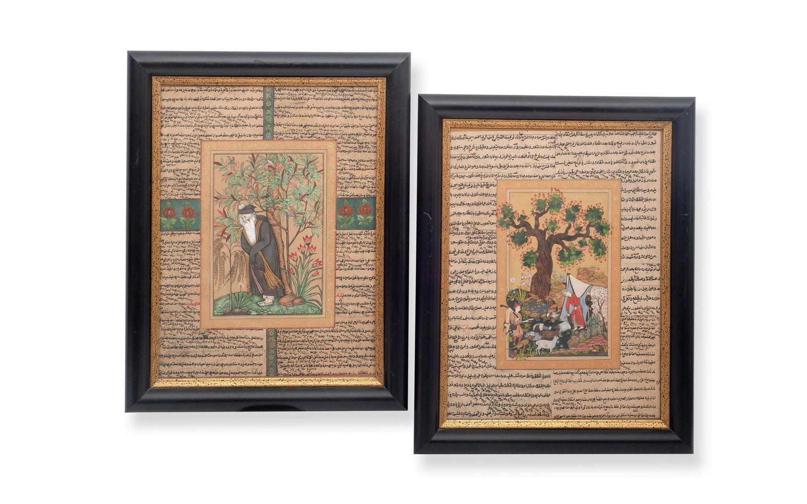 A PAIR OF 20TH CENTURY MUGHAL STYLE ILLUMINATED (1 of 1)