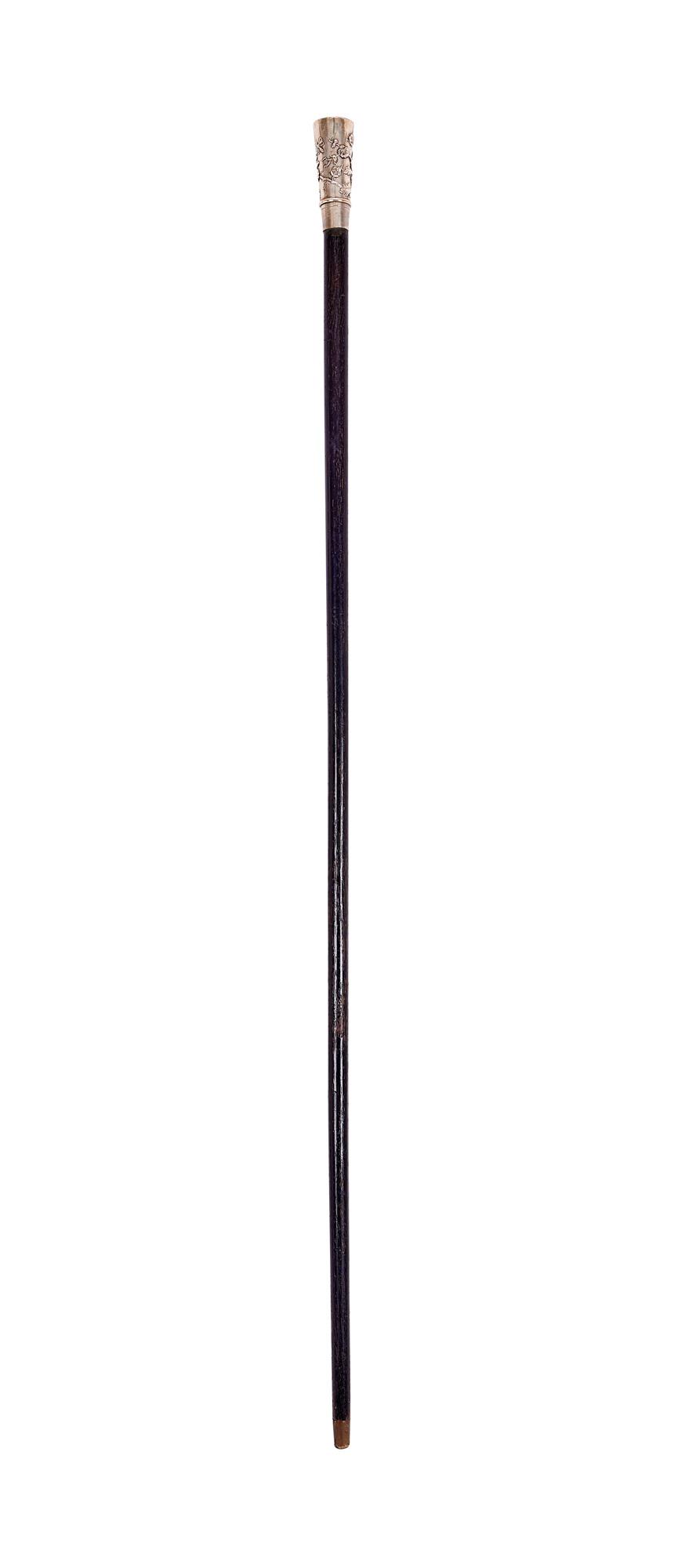 A RUSSIAN SILVER MOUNTED WALKING CANE CIRCA 1900 (1 of 2)