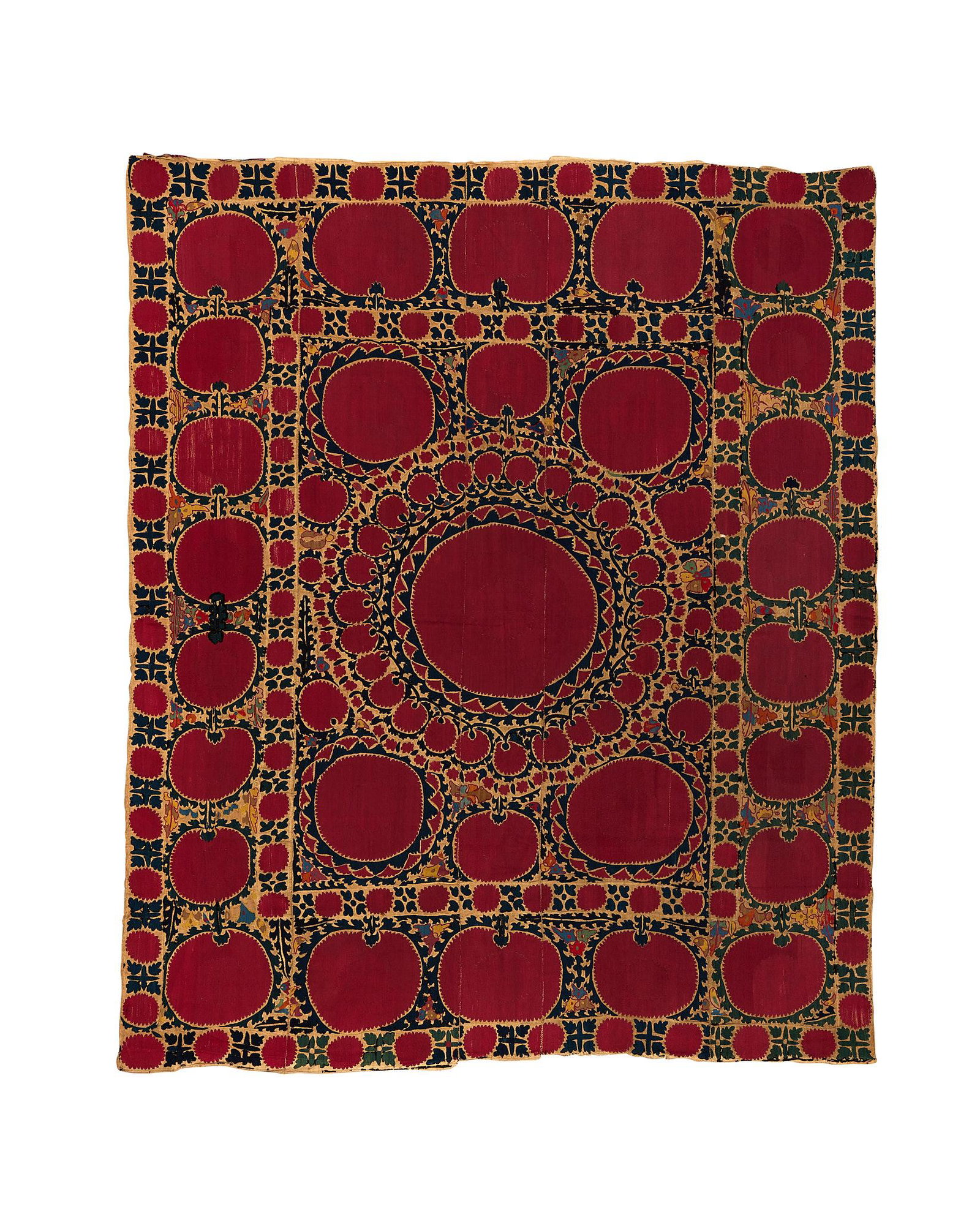 A 19TH CENTURY SUZANI EMBROIDERED COVERLET / WALL HANGING (1 of 7)