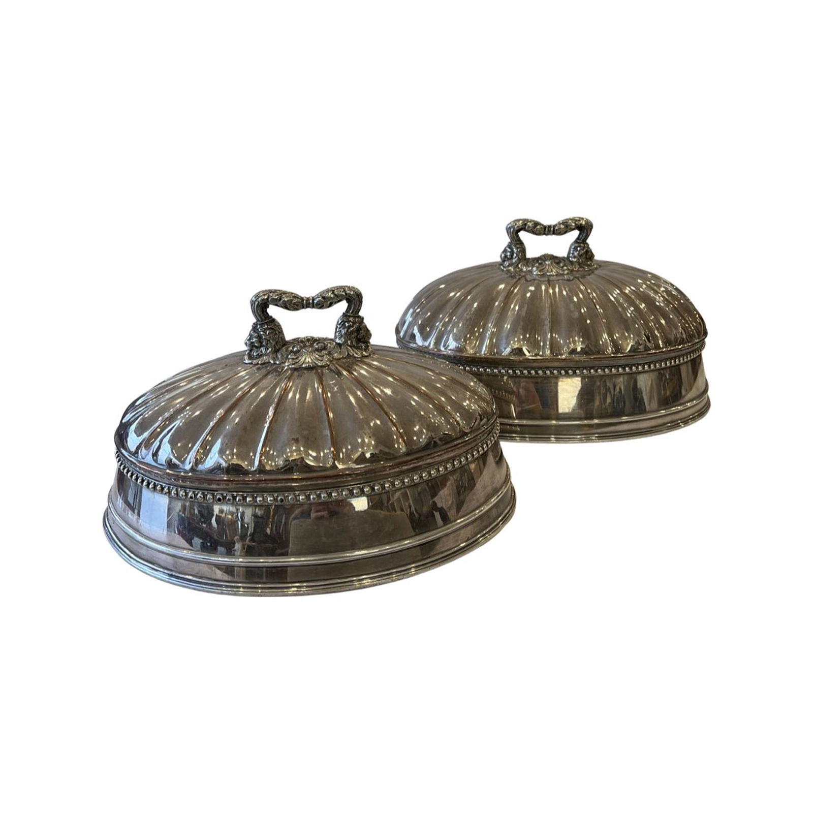 MATTHEW BOULTON: A SET OF LATE 18TH CENTURY OLD SHEFFIELD PLATE MEAT DOMES (1 of 2)