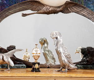 AN ITALIAN SILVER MODEL OF A DUCK