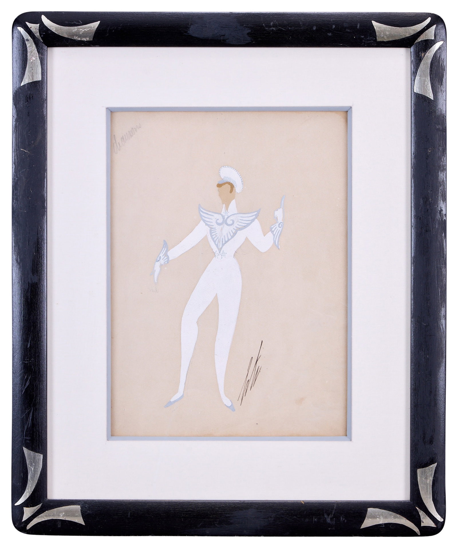 ERTE (FRENCH, 1892-1990): A GOUACHE ON PAPER COSTUME DESIGN (1 of 4)