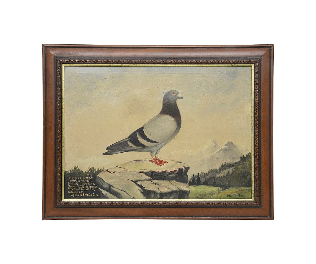 A 1935 PAINTING OF A RACING PIGEON BY JOS FRAITURE (1 of 1)