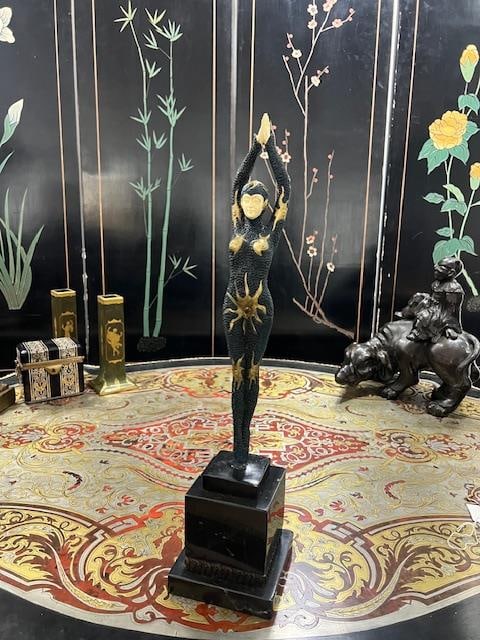 AFTER CHIPARUS: A DANCING GIRL, COLD PAINTED AND GILDED BRONZE (1 of 8)