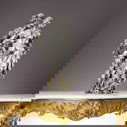 A SILVER STATUE OF ROMEO AND JULIET, ITALIAN, WEIGHING 26.6 KILOS