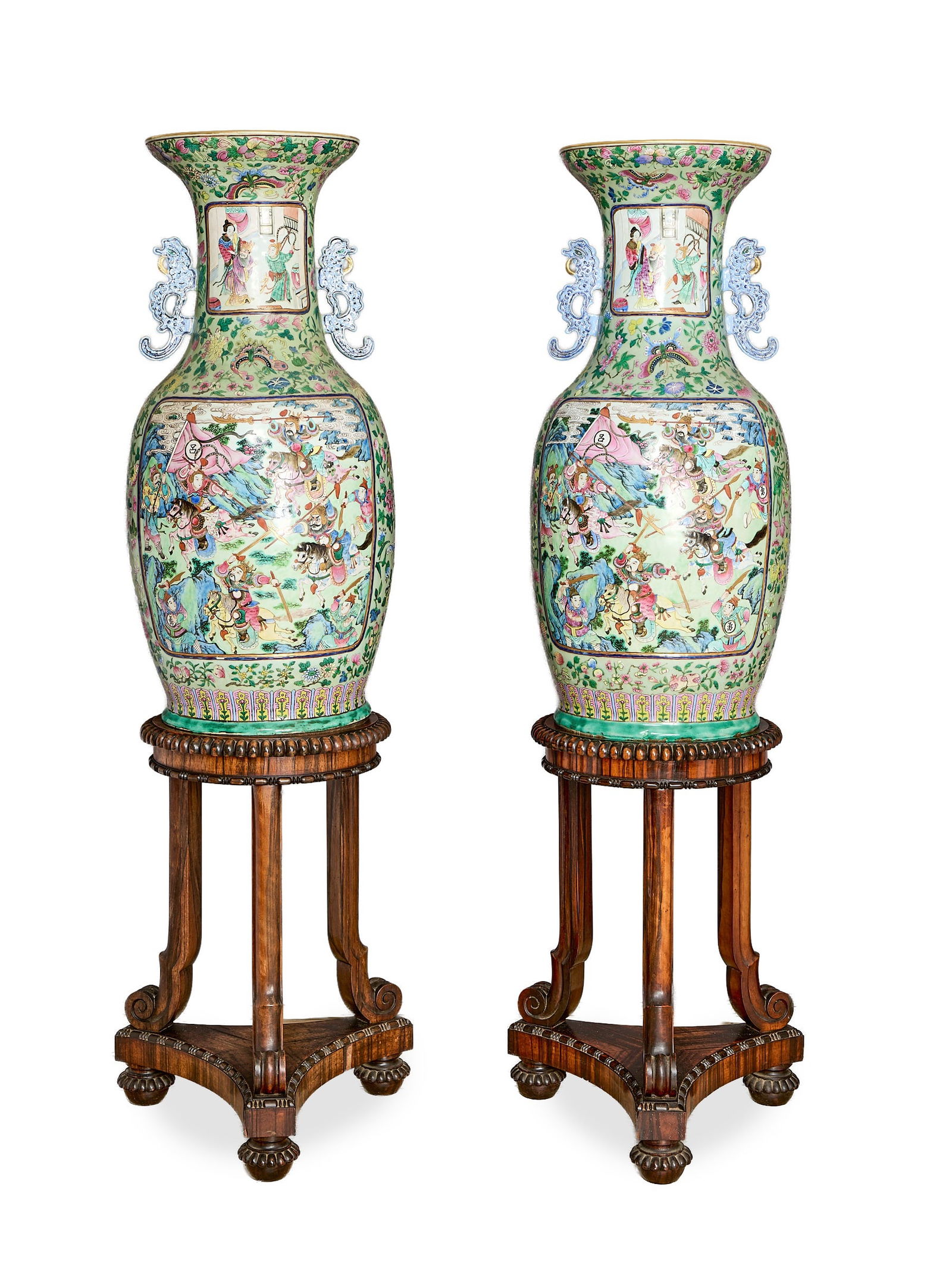 A FINE PAIR OF LATE 18TH / EARLY 19TH CENTURY CHINESE JIAQING PERIOD FLOOR VASES (1 of 20)