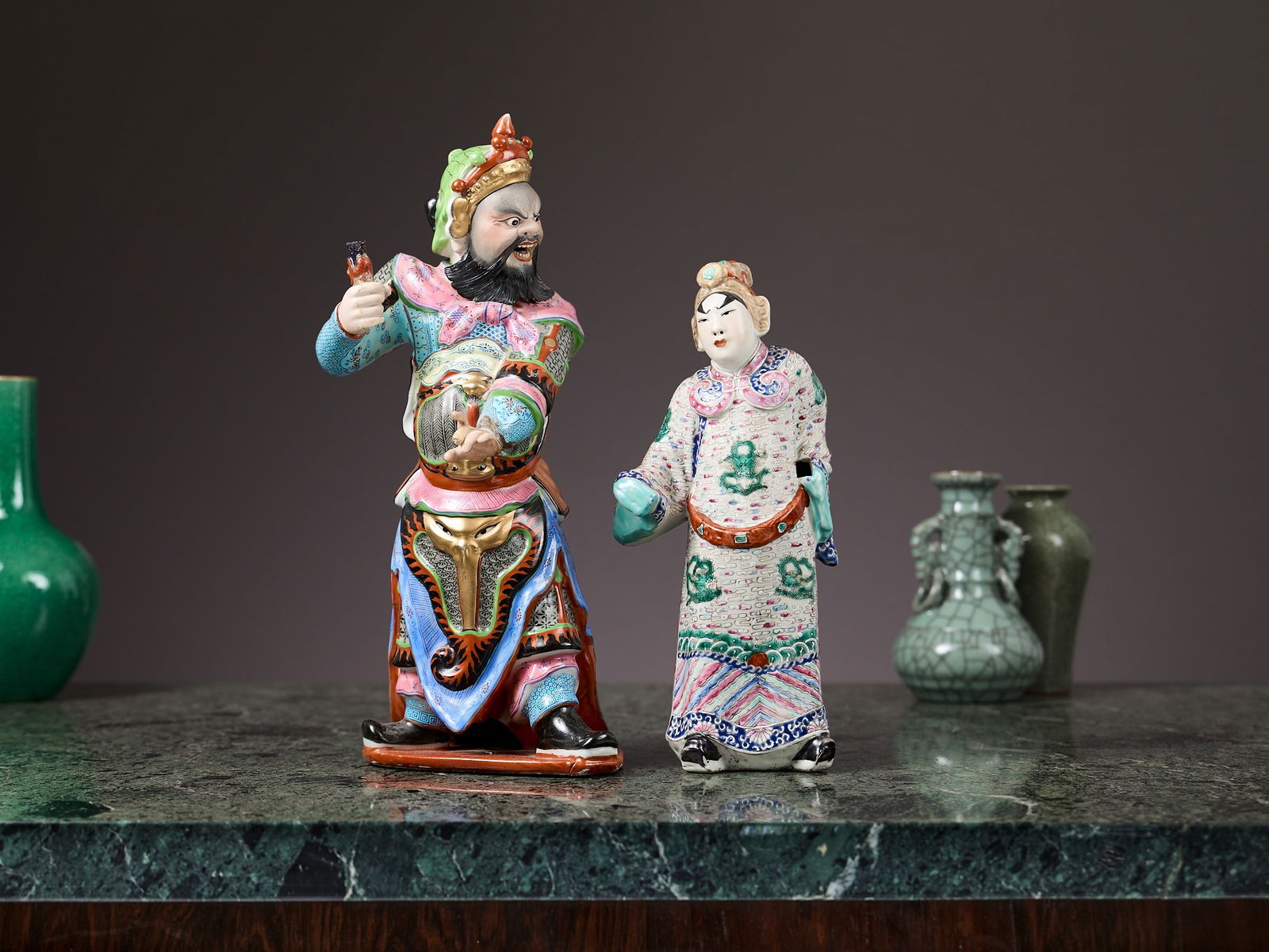 TWO LATE 19TH / EARLY 20TH CENTURY CHINESE PORCELAIN FIGURES (1 of 1)