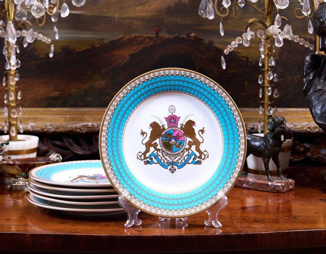A SET OF SIX IMPERIAL PLATES OF PERSIA BY SPODE (1 of 3)