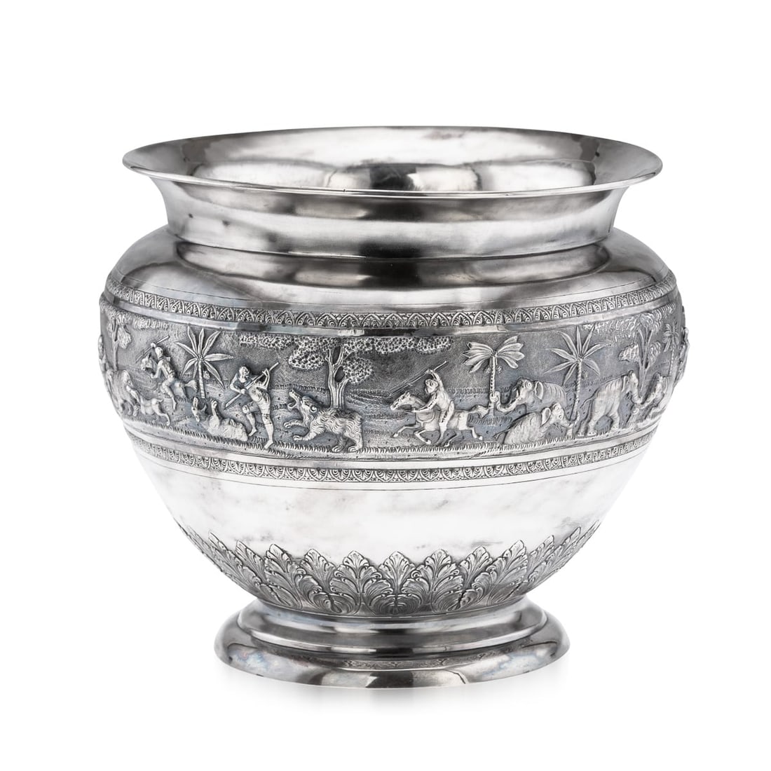 AN EARLY 20TH CENTURY INDIAN SOLID SILVER BOWL, ARACHUN - PARSRAP, CALCUTTA, C. 1900 (1 of 19)