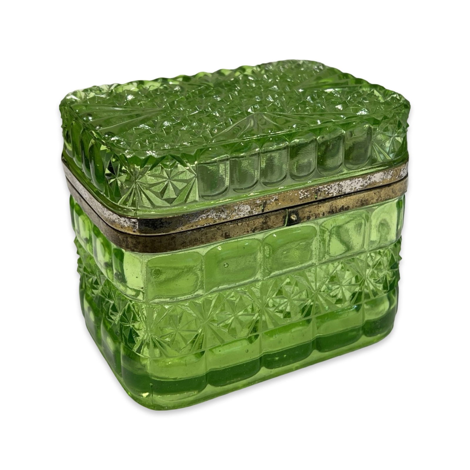 A 19TH CENTURY RUSSIAN GREEN GLASS CASKET (1 of 6)