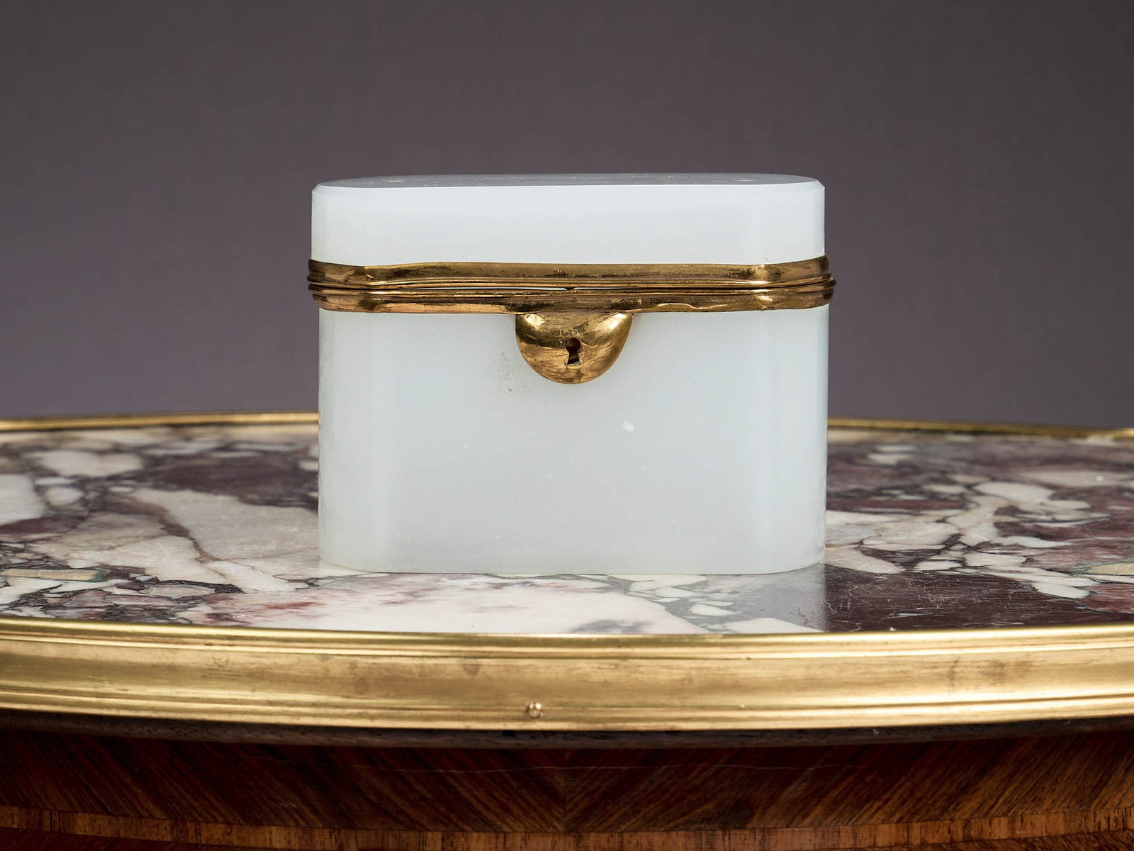 A FRENCH OPALINE GLASS AND ORMOLU MOUNTED CASKET (1 of 1)