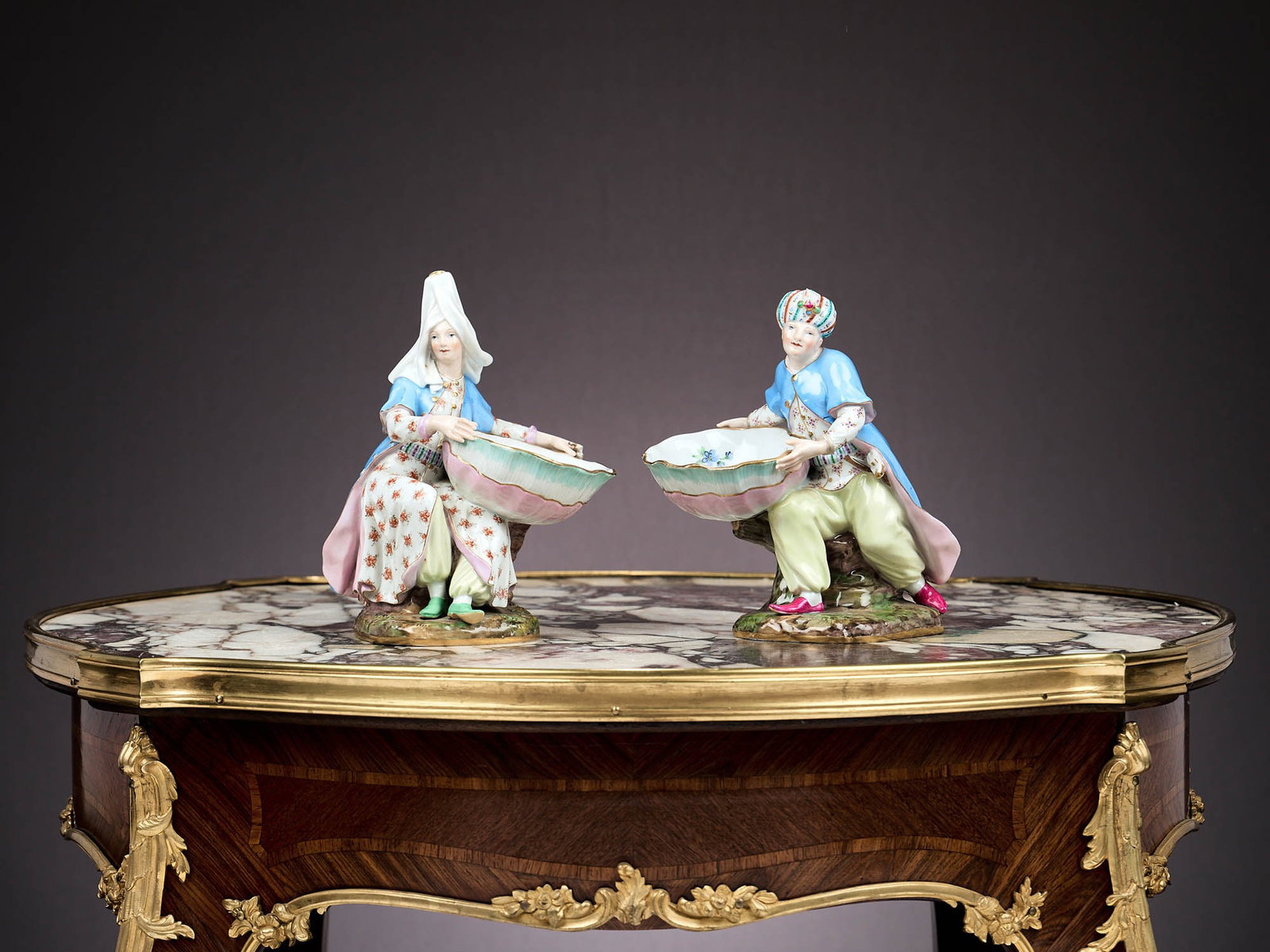 MEISSEN: A PAIR OF 19TH CENTURY PORCELAIN SWEETMEAT FIGURES OF TURKS (1 of 6)