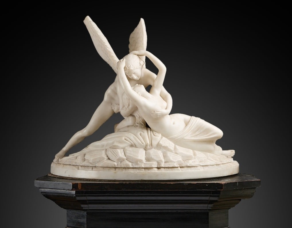 AFTER CANOVA: 'PSYCHE REVIVED BY CUPID'S KISS' ON PLINTH (1 of 6)