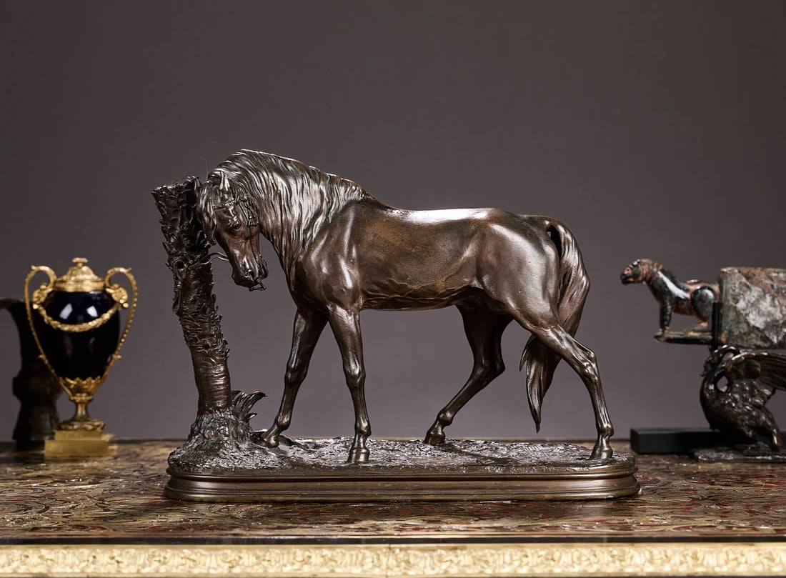 PIERRE JULES MENE (1810-1879): 'CHEVAL AU PALMIER' (1 of 2)