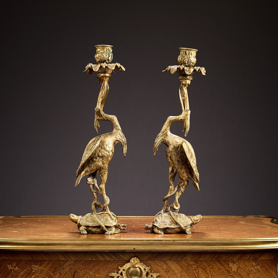 A PAIR OF 19TH CENTURY ORMOLU CANDLESTICKS AFTER THOMAS ABBOT (1 of 1)