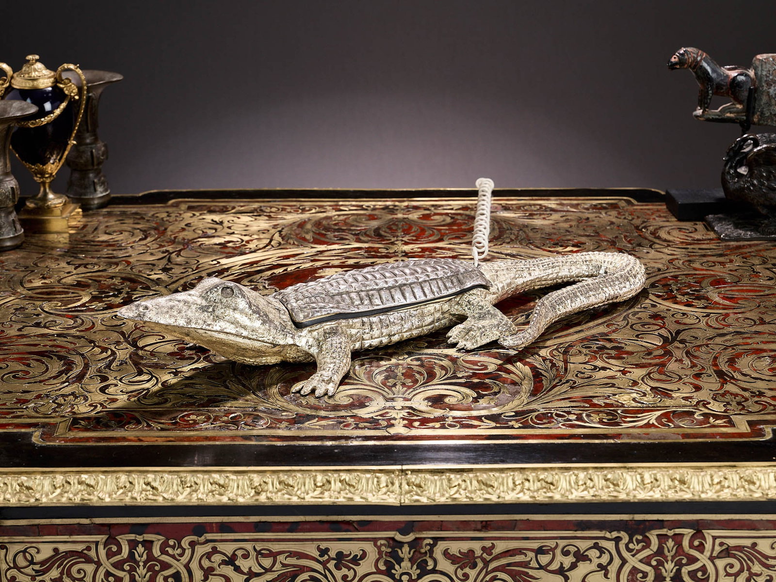 FRANCO LAPINI, FLORENCE: A BESPOKE ALLIGATOR TELEPHONE, C. 1960 (1 of 8)