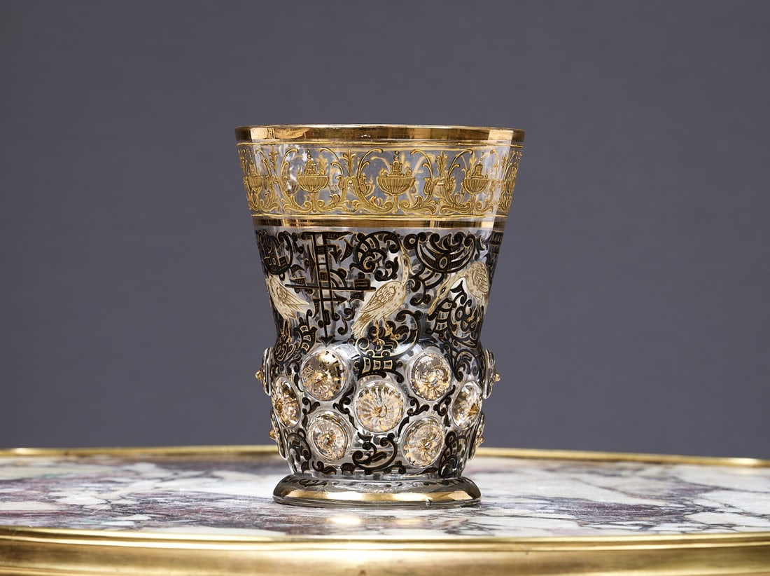 ATTR. TO LOBMEYR: A FINE LATE 19TH CENTURY GILDED AND ENAMELLED VASE (1 of 1)
