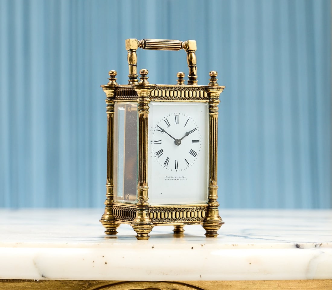 A LATE 19TH CENTURY FRENCH CARRIAGE CLOCK SIGNED GABRIEL (1 of 3)