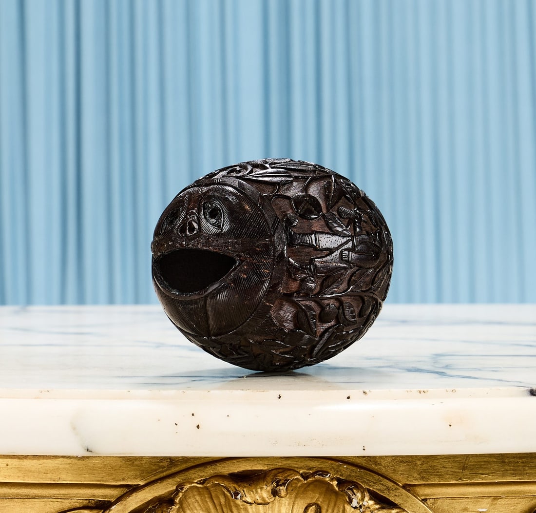 AN 18TH / 19TH CENTURY FRENCH COLONIAL CARVED COCONUT BUGBEAR (1 of 14)