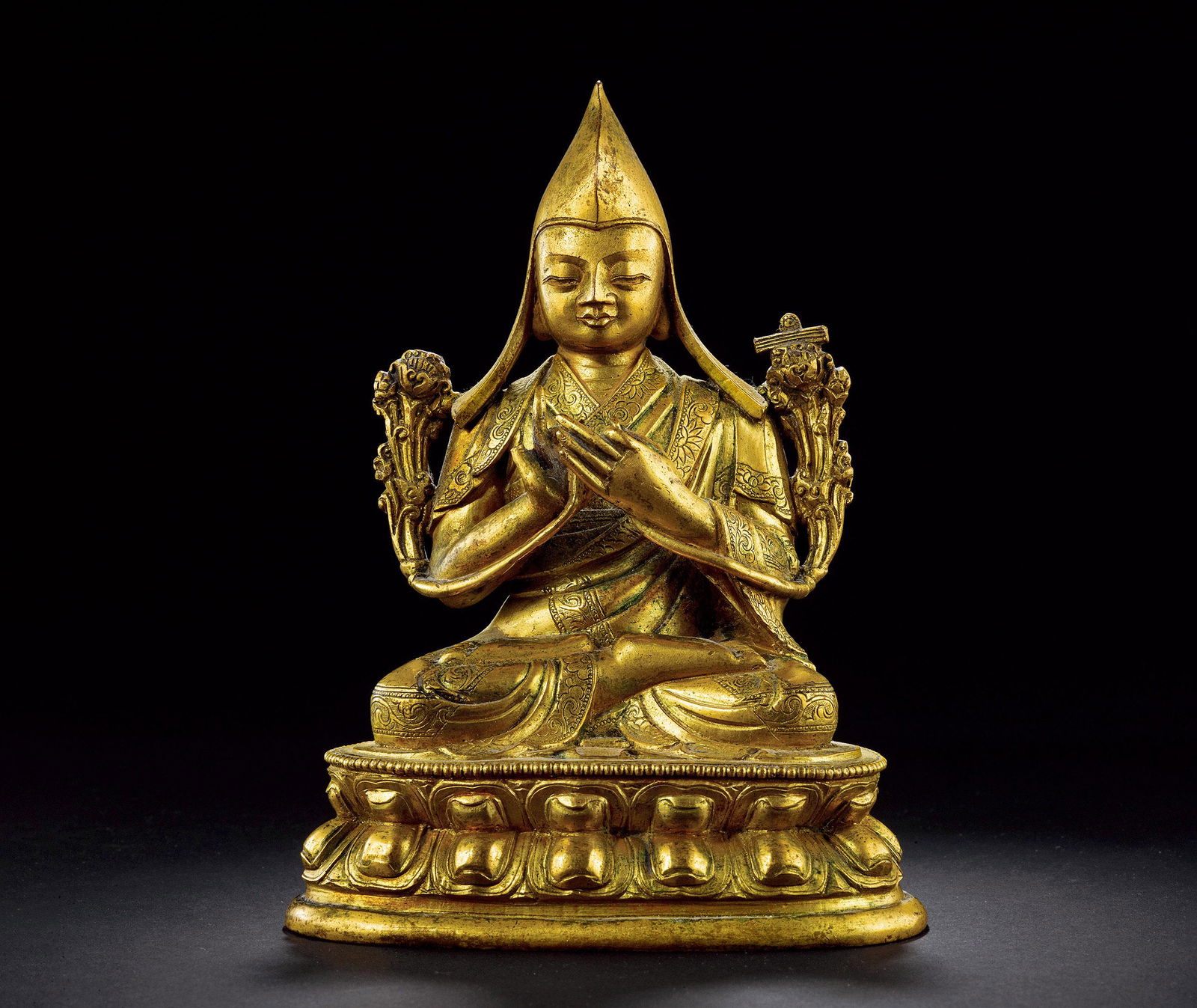 TSONGKHAPA Period of Qianlong, Qing Dynasty Beijing palace Gilt Copper (1 of 1)