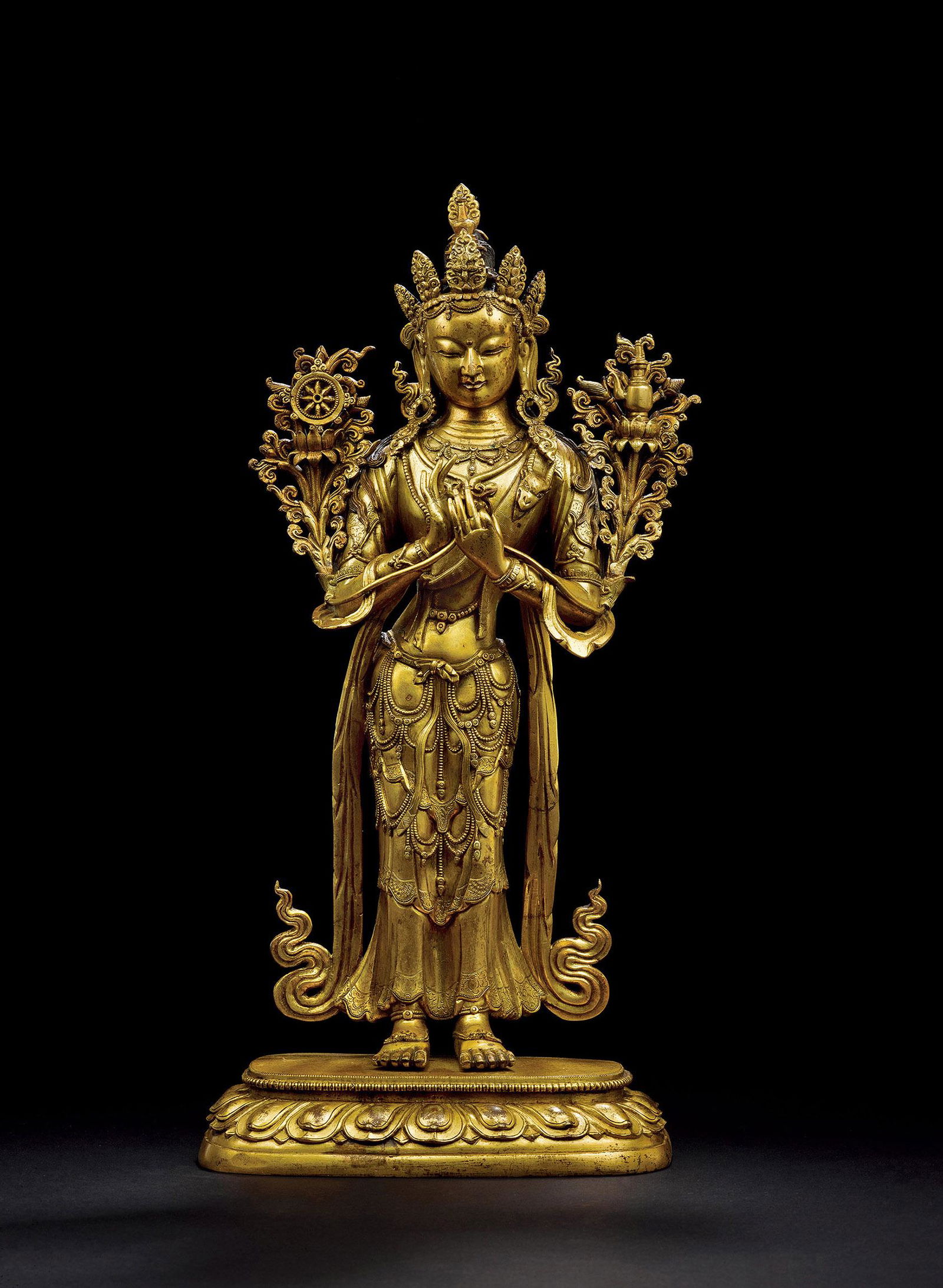 MAITREYA Period of Qianlong, Qing Dynasty Beijing palace Gilt Copper (1 of 3)