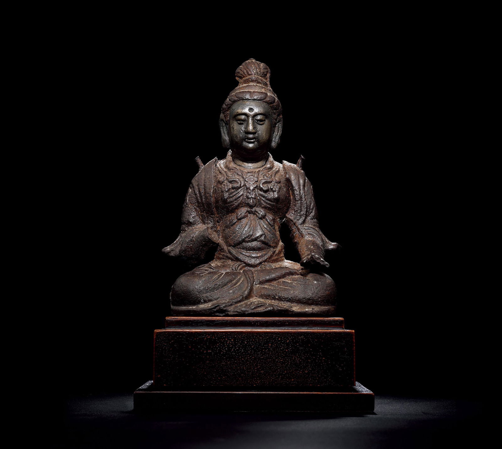 BUDDHA Five Dynasties China Iron Inlaid Copper (1 of 2)