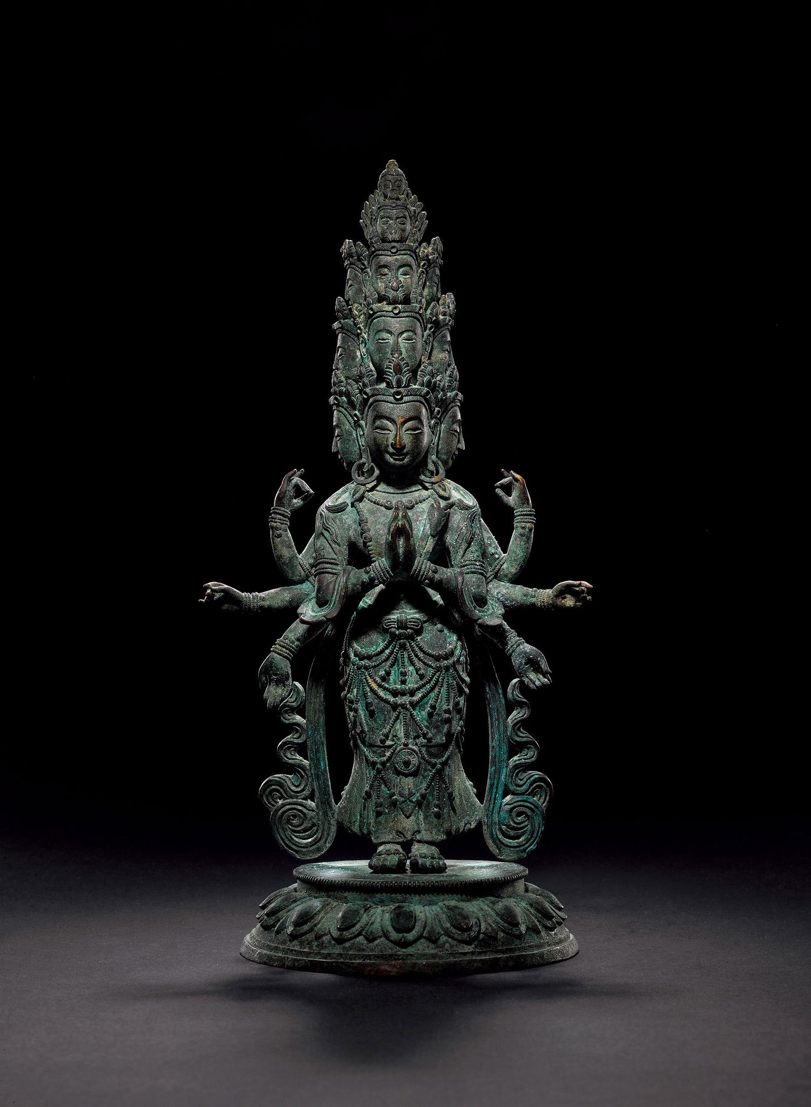 EKADASA MUKHANAM AVALOKITESVARA Period of Qianlong, Qing Dynasty Beijing Palace Copper (1 of 1)