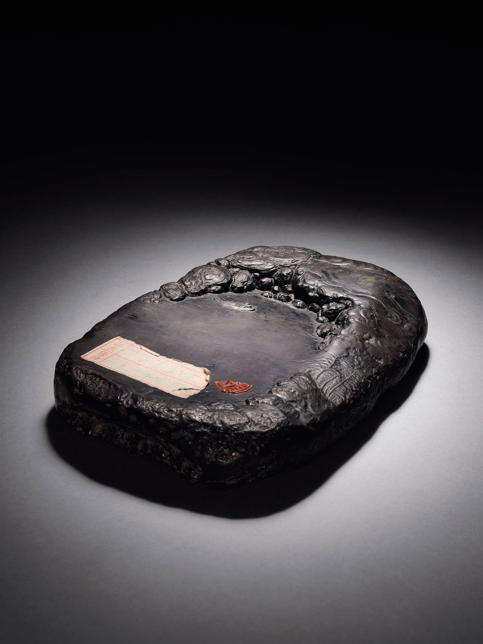An Inkstone with Tang Ying's Mark and 'Landscape and Scholars' Scene: Period of Qianlong, Qing Dynasty